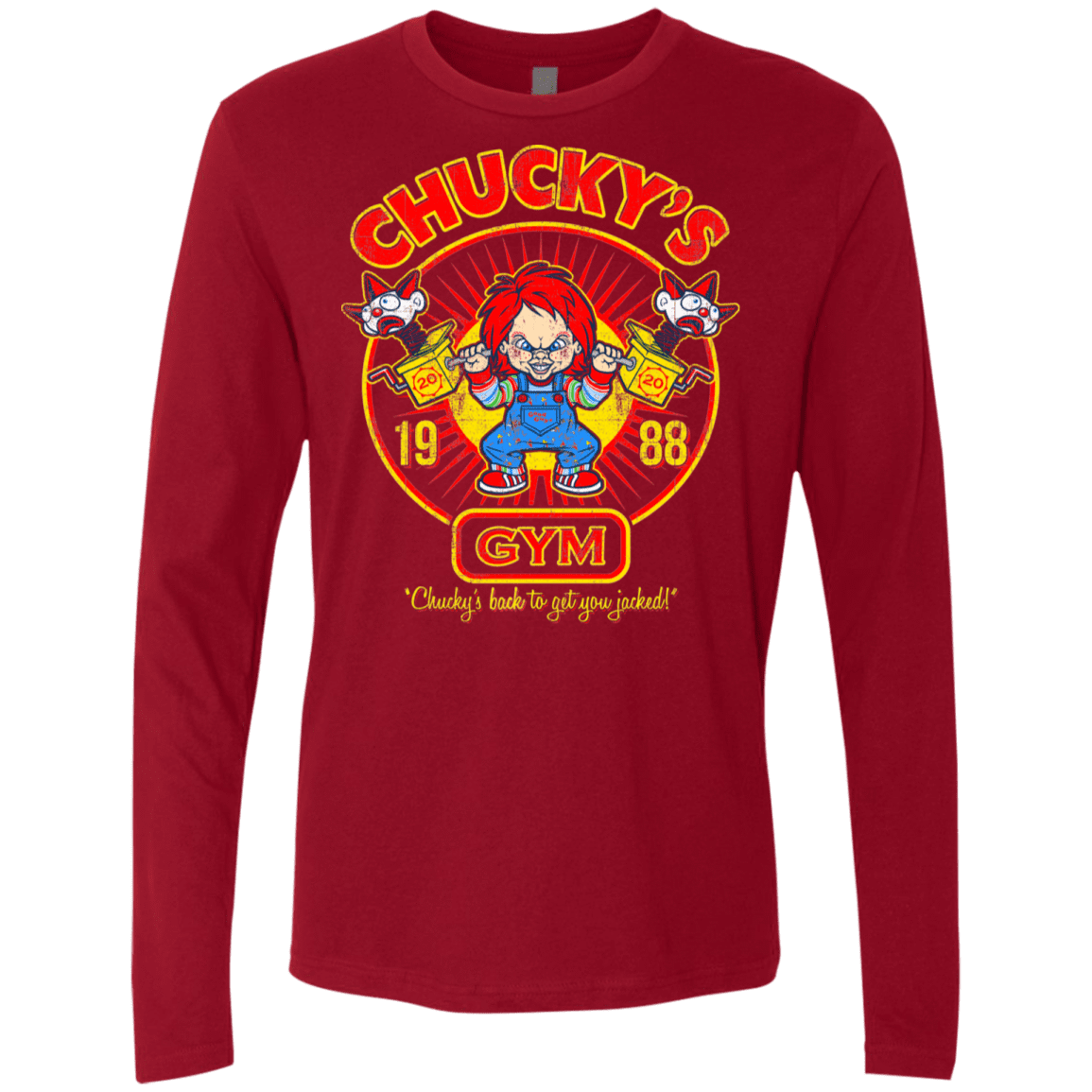 T-Shirts Cardinal / S Chucky's Gym Men's Premium Long Sleeve