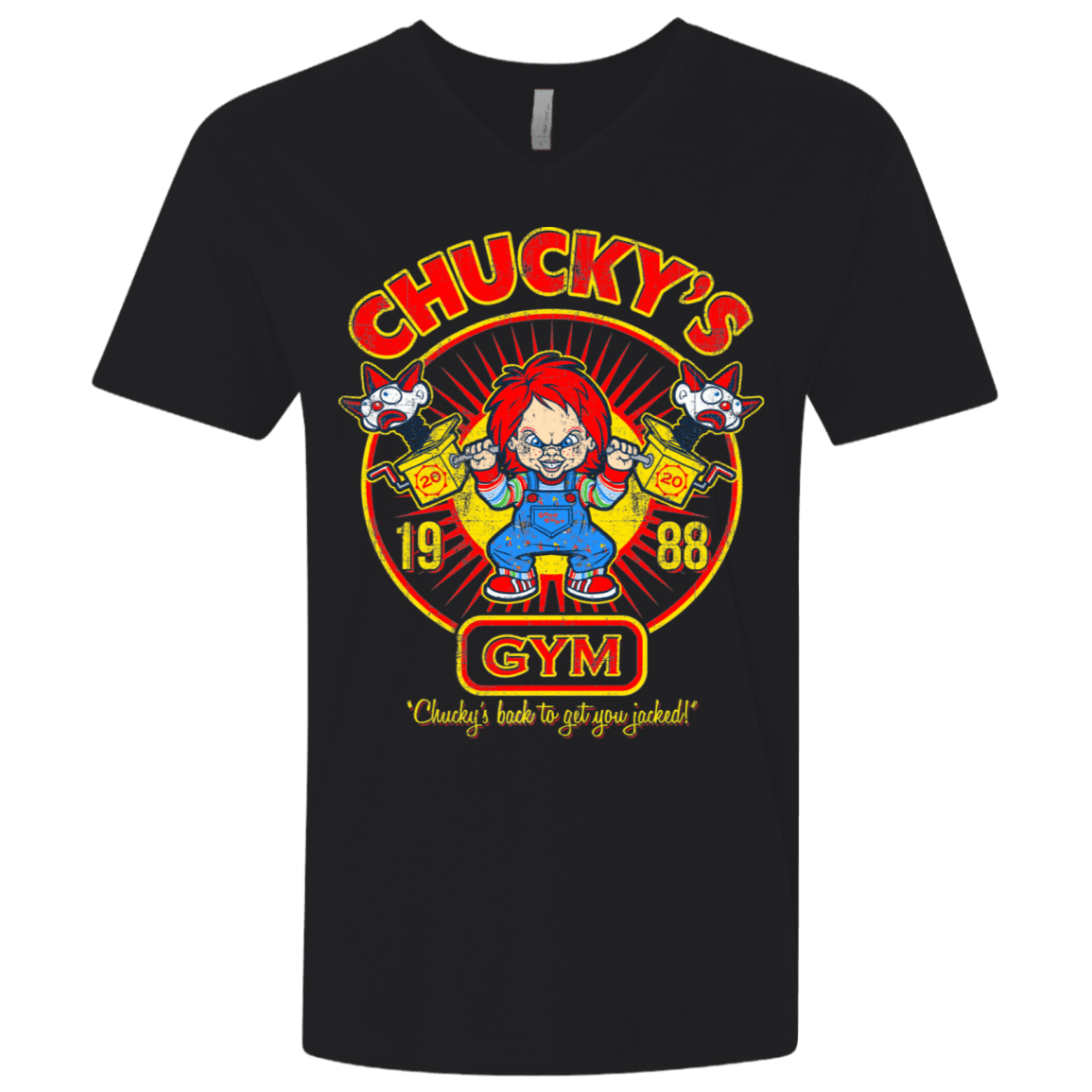 T-Shirts Black / X-Small Chucky's Gym Men's Premium V-Neck