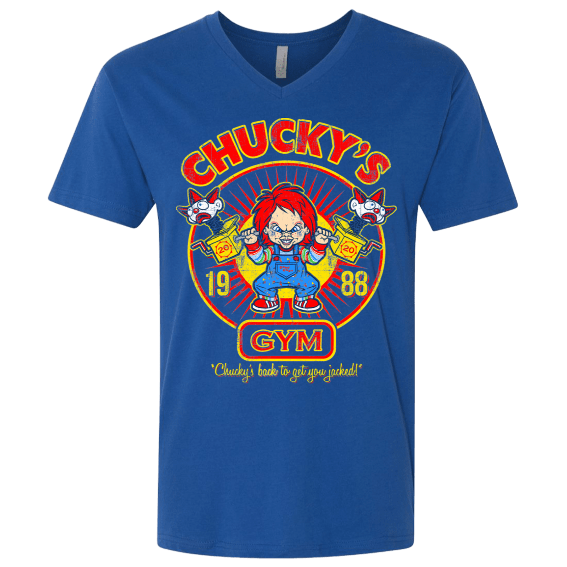 T-Shirts Royal / X-Small Chucky's Gym Men's Premium V-Neck