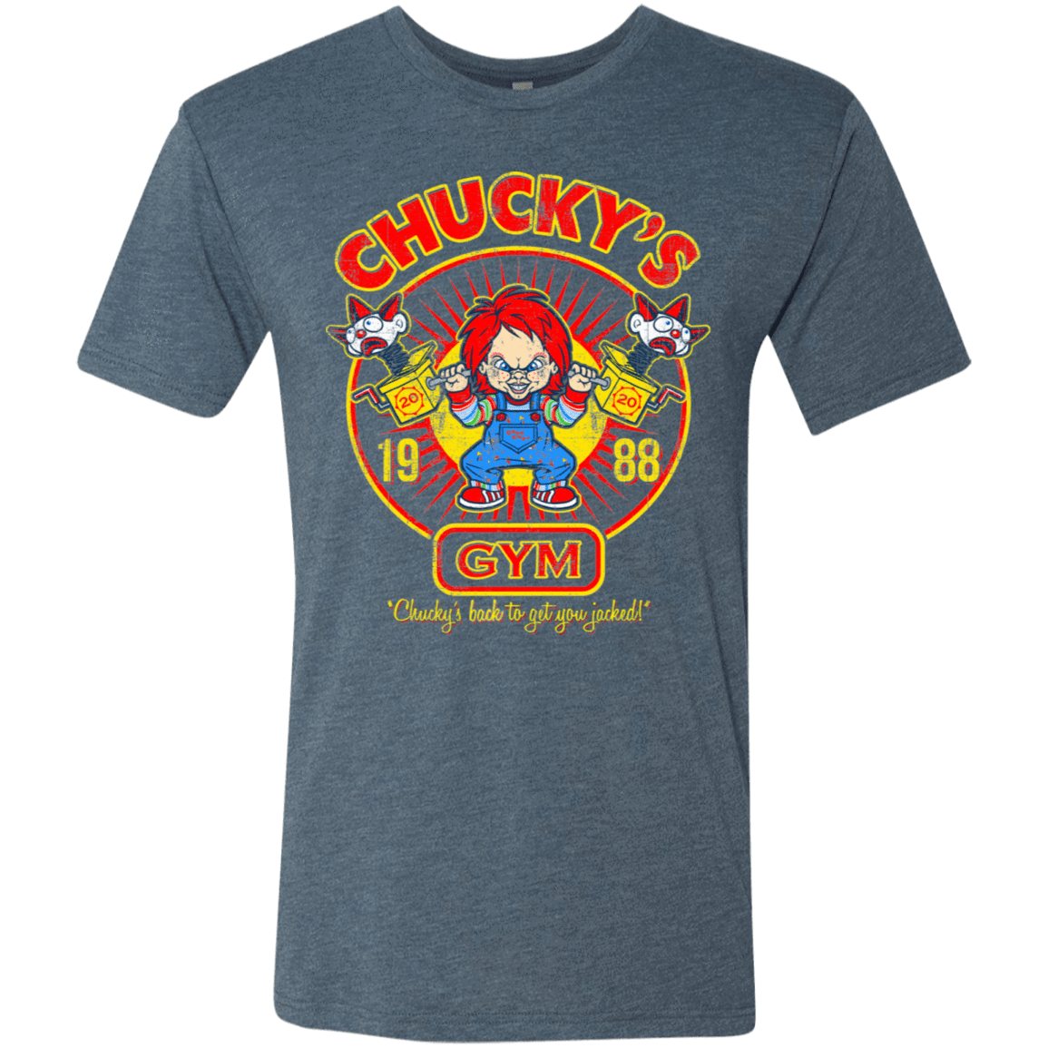 T-Shirts Indigo / S Chucky's Gym Men's Triblend T-Shirt
