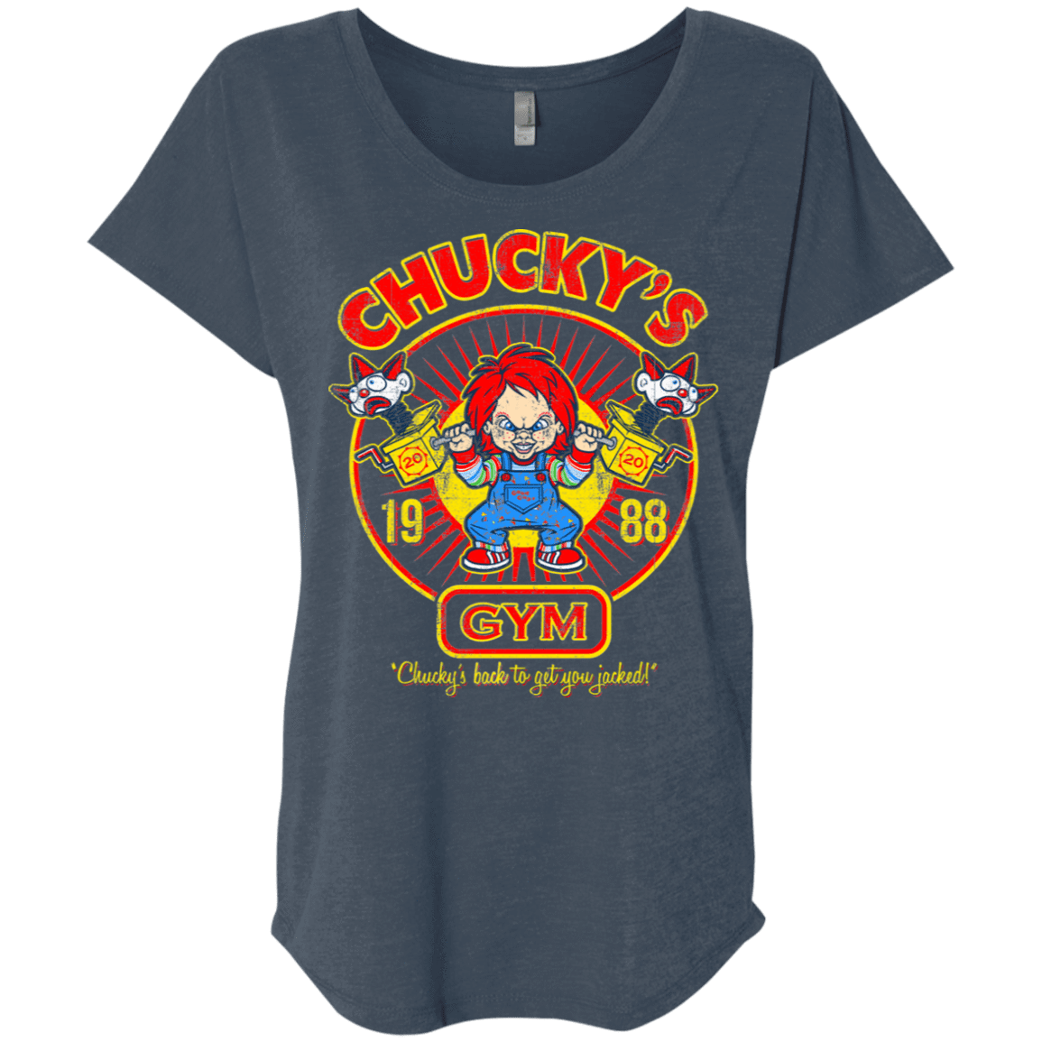 T-Shirts Indigo / X-Small Chucky's Gym Triblend Dolman Sleeve