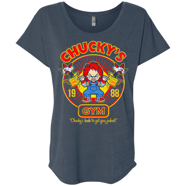 T-Shirts Indigo / X-Small Chucky's Gym Triblend Dolman Sleeve