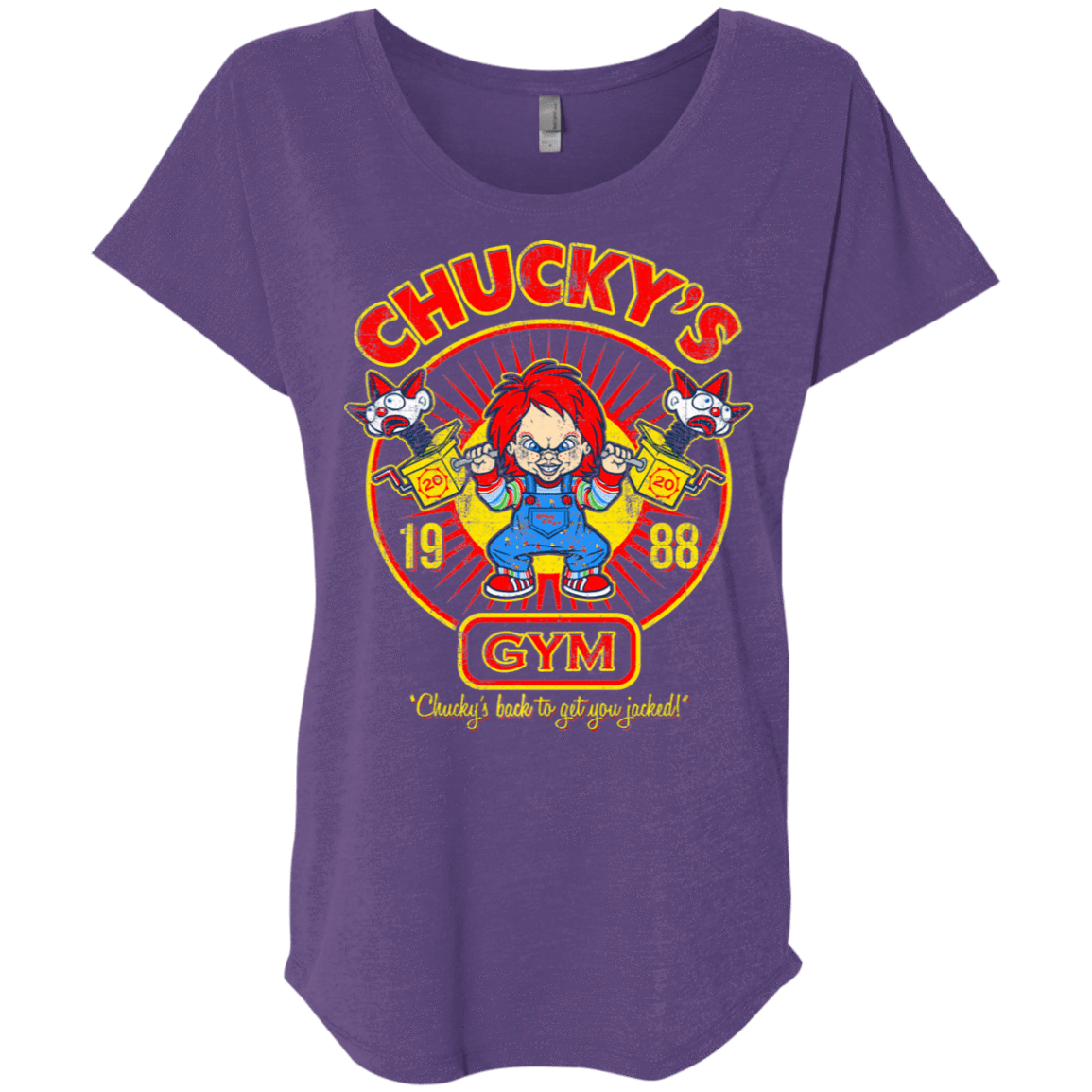 T-Shirts Purple Rush / X-Small Chucky's Gym Triblend Dolman Sleeve