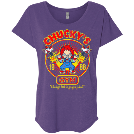 T-Shirts Purple Rush / X-Small Chucky's Gym Triblend Dolman Sleeve