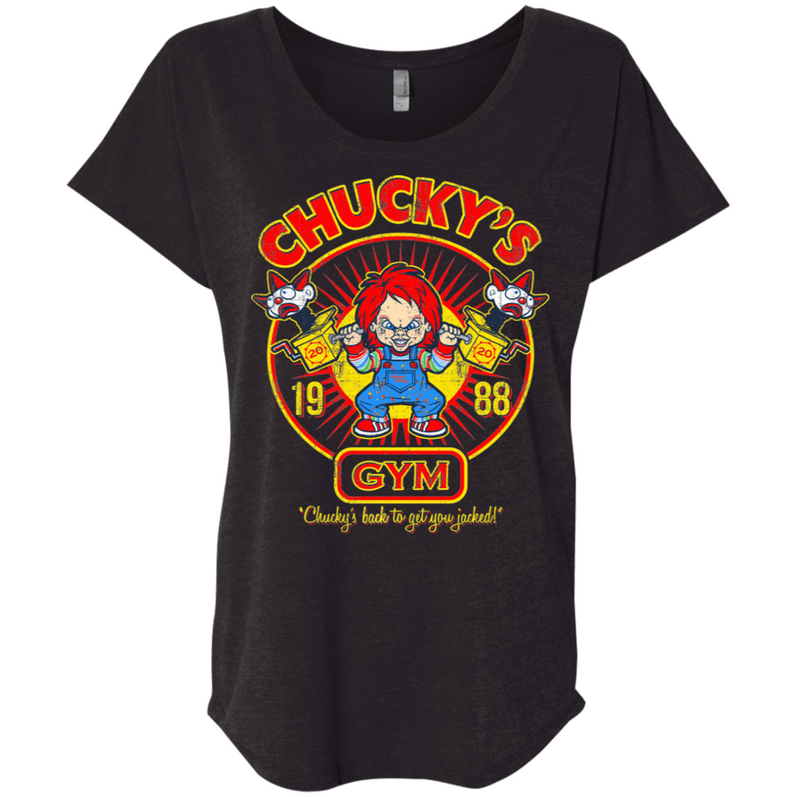 T-Shirts Vintage Black / X-Small Chucky's Gym Triblend Dolman Sleeve