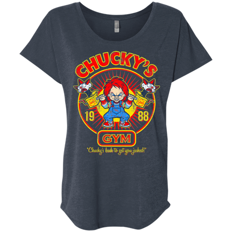 T-Shirts Vintage Navy / X-Small Chucky's Gym Triblend Dolman Sleeve