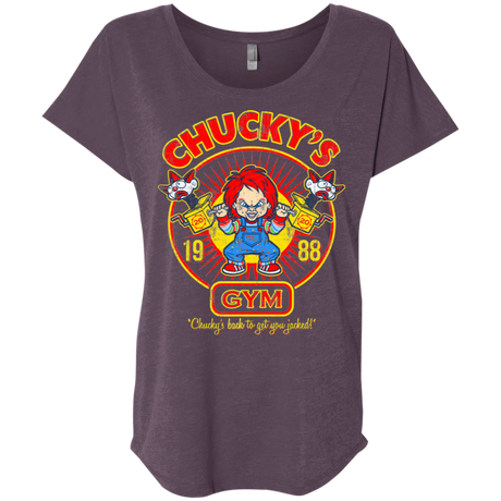 T-Shirts Vintage Purple / X-Small Chucky's Gym Triblend Dolman Sleeve