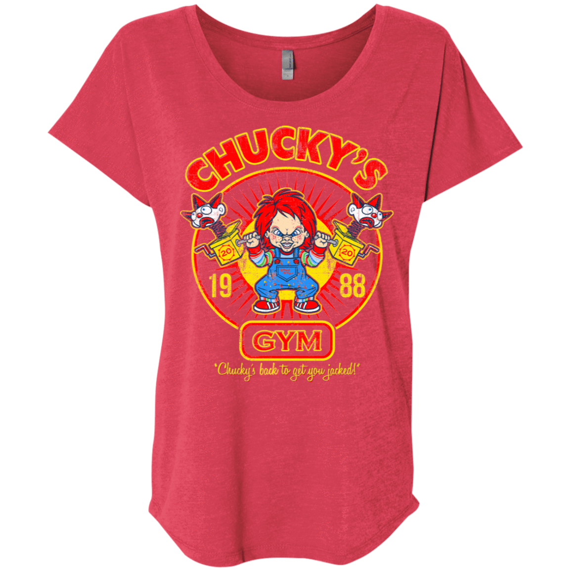 T-Shirts Vintage Red / X-Small Chucky's Gym Triblend Dolman Sleeve