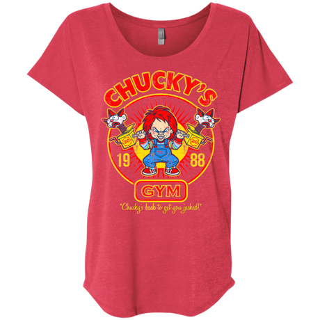 T-Shirts Vintage Red / X-Small Chucky's Gym Triblend Dolman Sleeve
