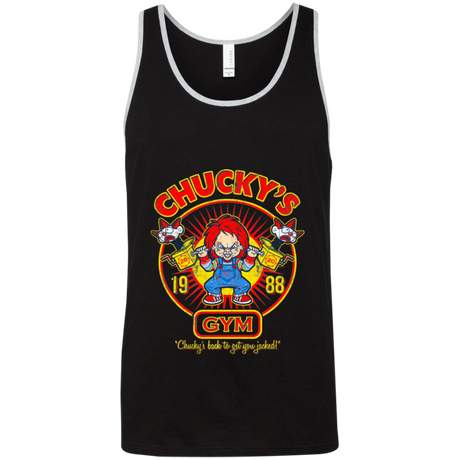 T-Shirts Black/Athletic Heather / X-Small Chucky's Gym Unisex Premium Tank Top
