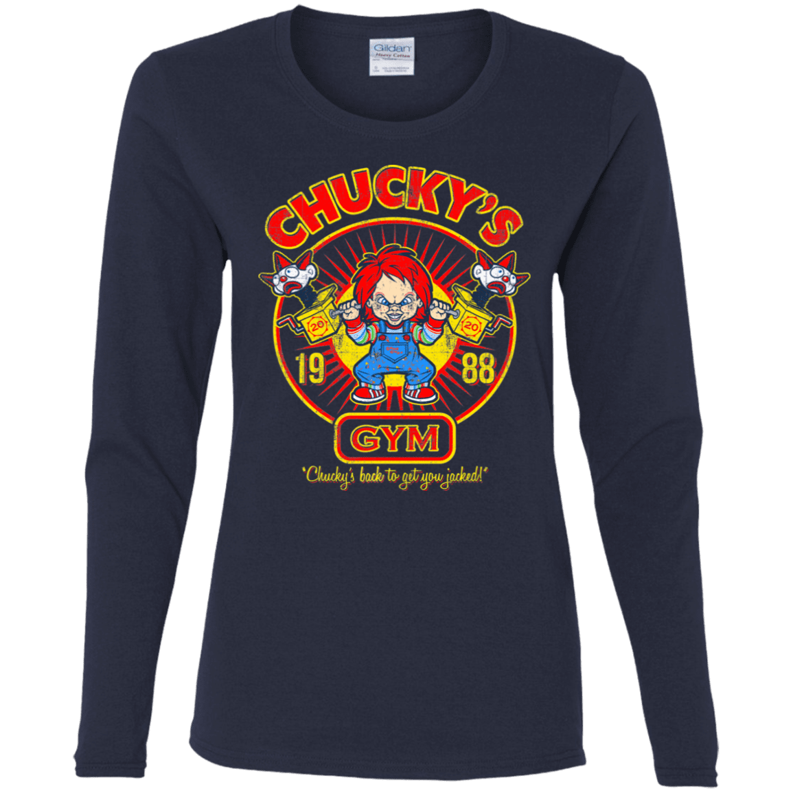 T-Shirts Navy / S Chucky's Gym Women's Long Sleeve T-Shirt