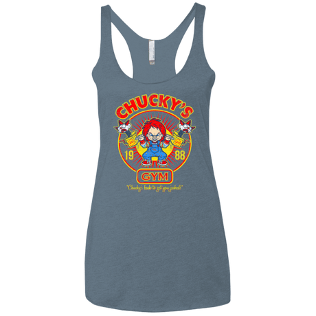 T-Shirts Indigo / X-Small Chucky's Gym Women's Triblend Racerback Tank