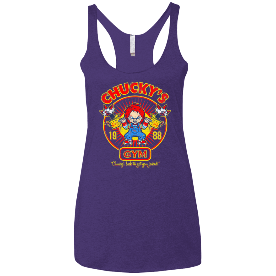 T-Shirts Purple Rush / X-Small Chucky's Gym Women's Triblend Racerback Tank
