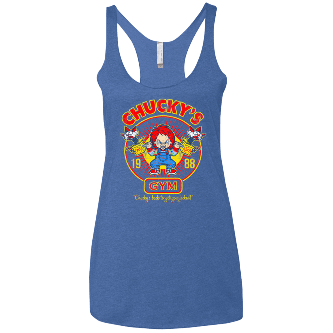 T-Shirts Vintage Royal / X-Small Chucky's Gym Women's Triblend Racerback Tank