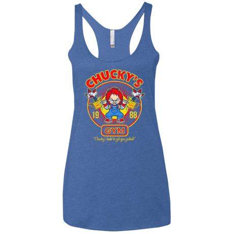 T-Shirts Vintage Royal / X-Small Chucky's Gym Women's Triblend Racerback Tank