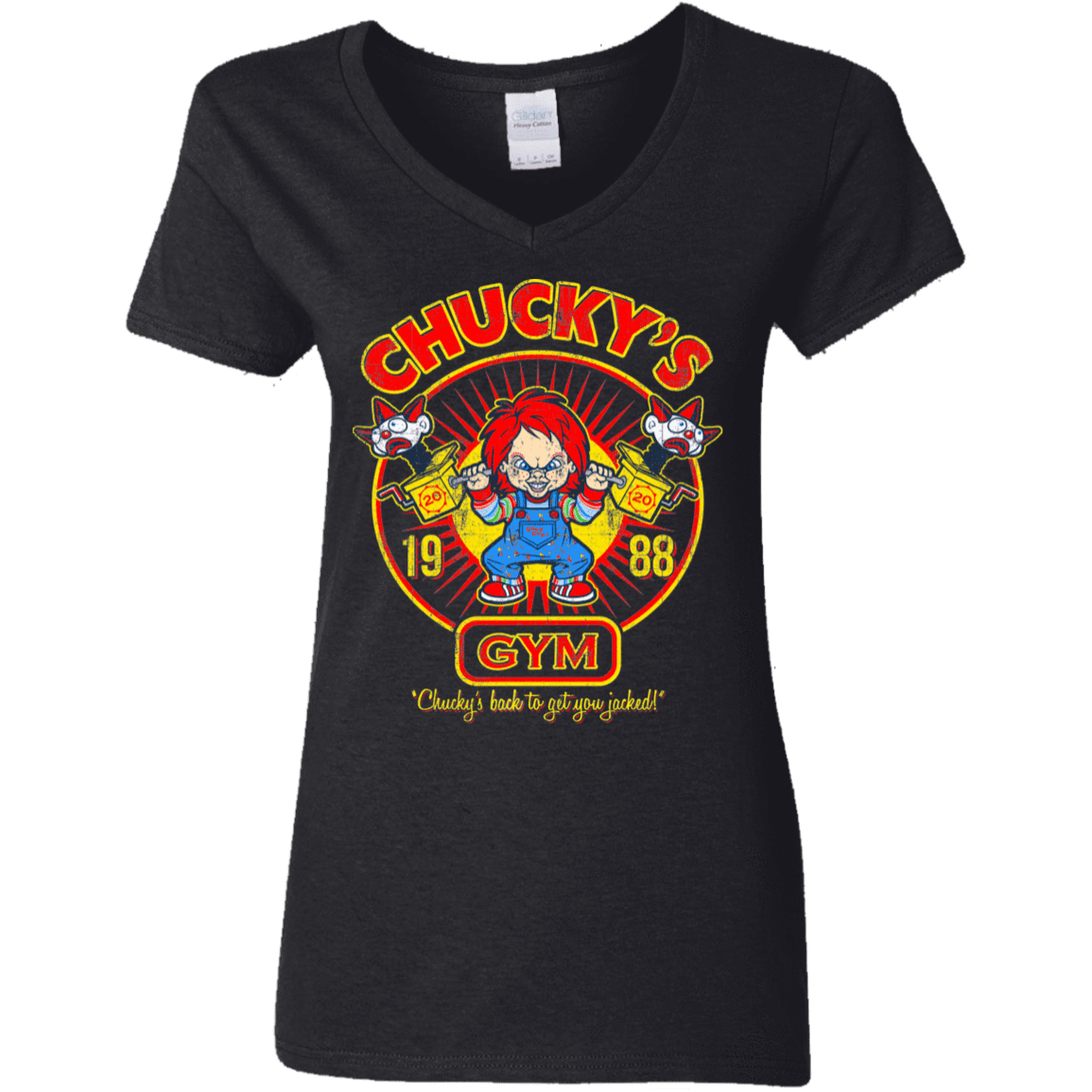 T-Shirts Black / S Chucky's Gym Women's V-Neck T-Shirt