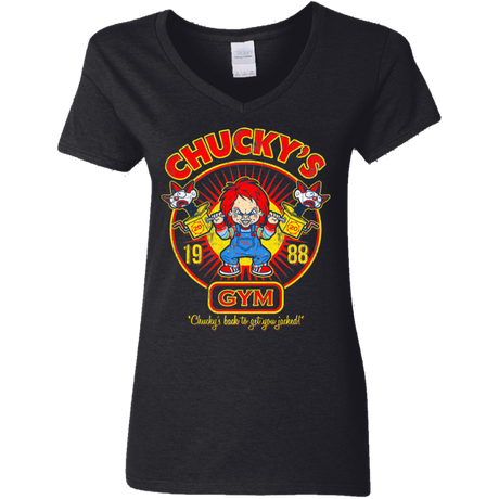 T-Shirts Black / S Chucky's Gym Women's V-Neck T-Shirt