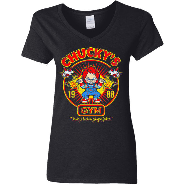 T-Shirts Black / S Chucky's Gym Women's V-Neck T-Shirt