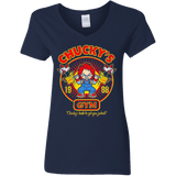 T-Shirts Navy / S Chucky's Gym Women's V-Neck T-Shirt