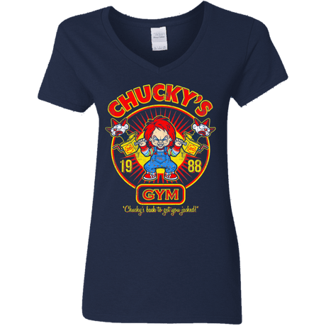 T-Shirts Navy / S Chucky's Gym Women's V-Neck T-Shirt