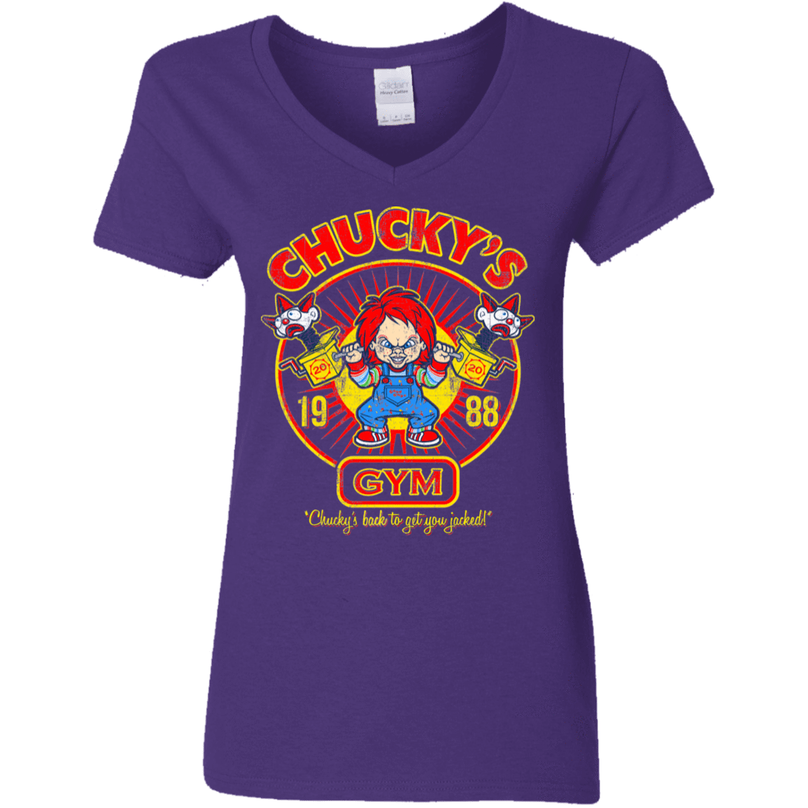 T-Shirts Purple / S Chucky's Gym Women's V-Neck T-Shirt