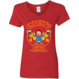 T-Shirts Red / S Chucky's Gym Women's V-Neck T-Shirt