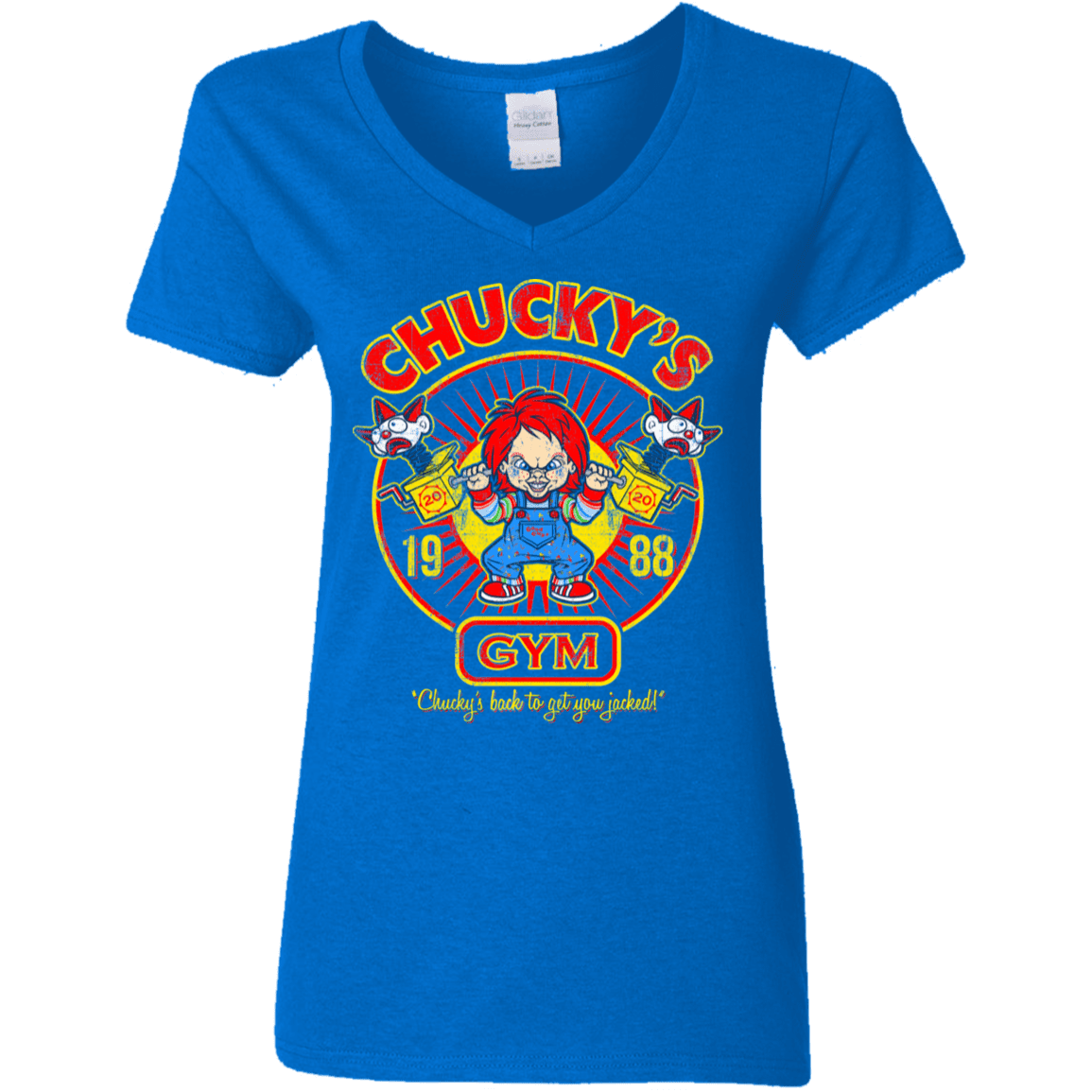 T-Shirts Royal / S Chucky's Gym Women's V-Neck T-Shirt