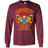 T-Shirts Maroon / YS Chucky's Gym Youth Long Sleeve T-Shirt