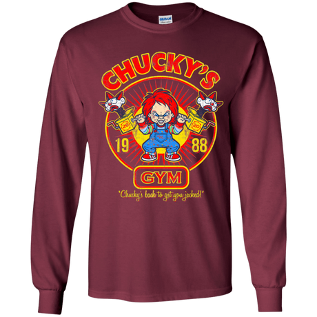 T-Shirts Maroon / YS Chucky's Gym Youth Long Sleeve T-Shirt