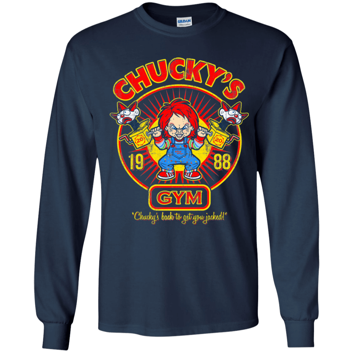 T-Shirts Navy / YS Chucky's Gym Youth Long Sleeve T-Shirt