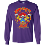 T-Shirts Purple / YS Chucky's Gym Youth Long Sleeve T-Shirt