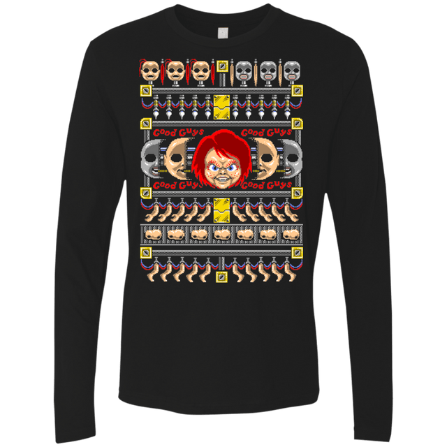 T-Shirts Black / Small Chucky ugly sweater Men's Premium Long Sleeve