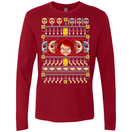 T-Shirts Cardinal / Small Chucky ugly sweater Men's Premium Long Sleeve