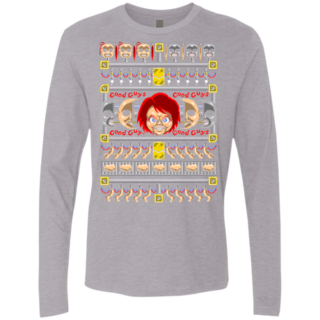 T-Shirts Heather Grey / Small Chucky ugly sweater Men's Premium Long Sleeve
