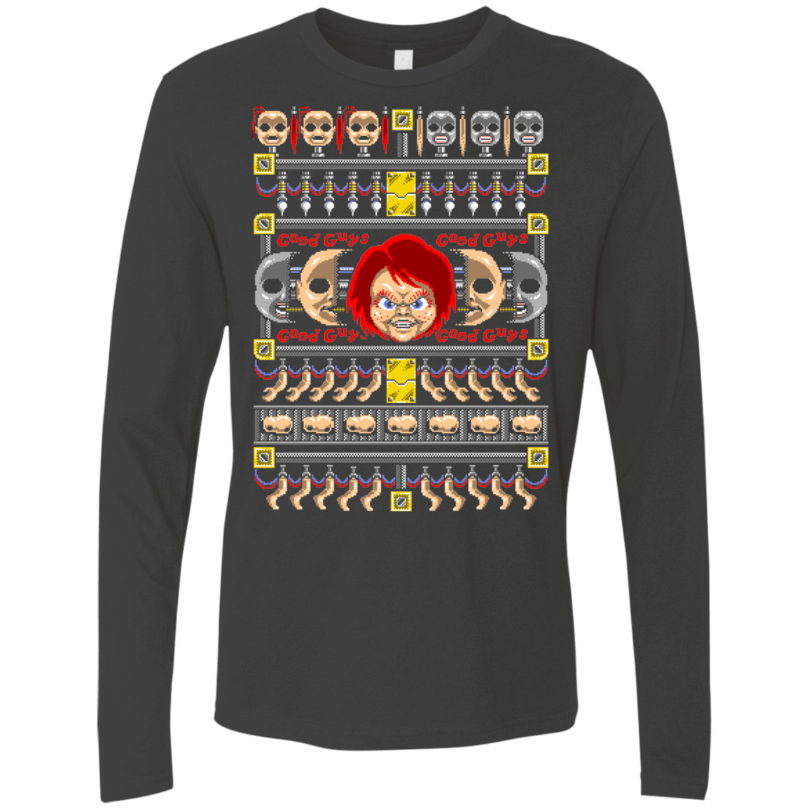 T-Shirts Heavy Metal / Small Chucky ugly sweater Men's Premium Long Sleeve