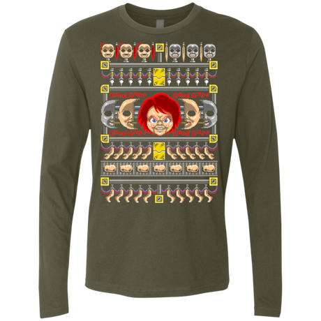 T-Shirts Military Green / Small Chucky ugly sweater Men's Premium Long Sleeve