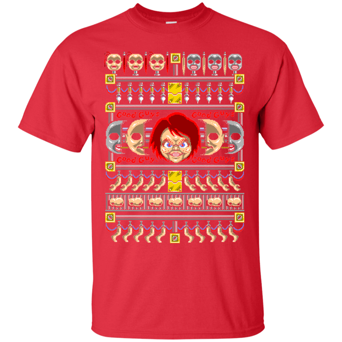 T-Shirts Red / Small Chucky ugly sweater T-Shirt