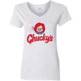 T-Shirts White / S Chuckys Logo Women's V-Neck T-Shirt