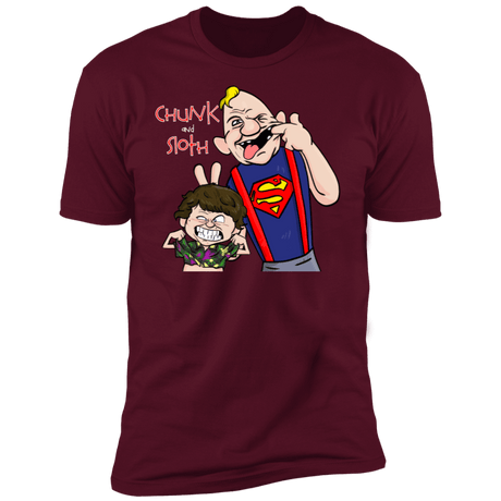 T-Shirts Maroon / S Chunk And Sloth Men's Premium T-Shirt