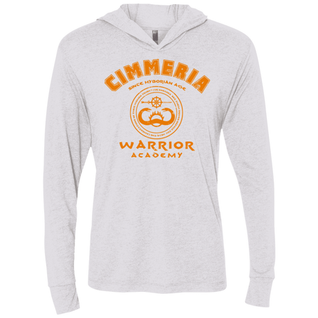 T-Shirts Heather White / X-Small Cimmeria Warrior Academy Triblend Long Sleeve Hoodie Tee