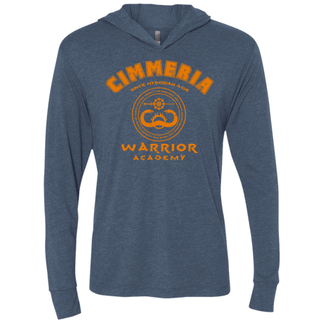 T-Shirts Indigo / X-Small Cimmeria Warrior Academy Triblend Long Sleeve Hoodie Tee