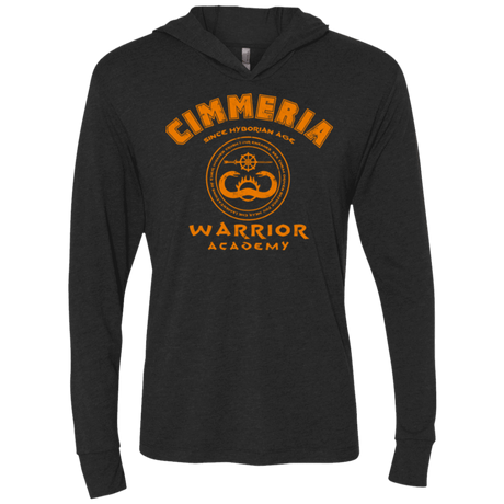 T-Shirts Vintage Black / X-Small Cimmeria Warrior Academy Triblend Long Sleeve Hoodie Tee