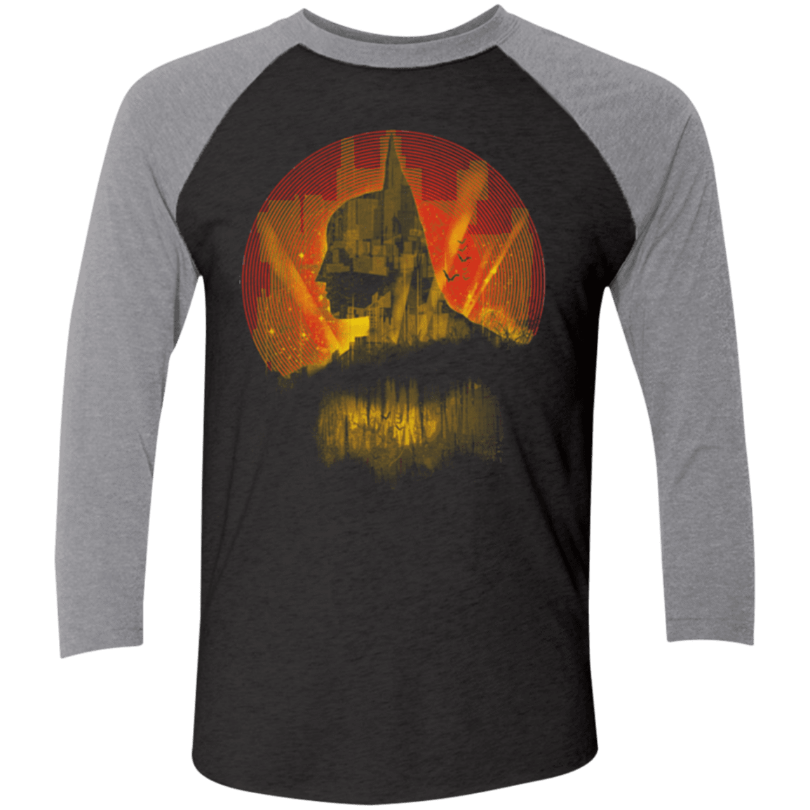 T-Shirts Vintage Black/Premium Heather / X-Small City Knight Doc Orange Men's Triblend 3/4 Sleeve