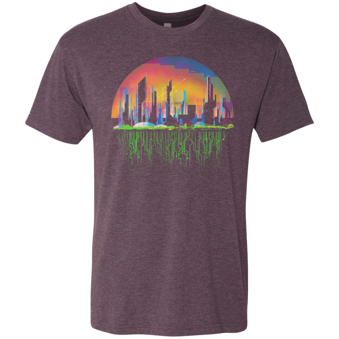T-Shirts Vintage Purple / S City of Tomorrow Men's Triblend T-Shirt