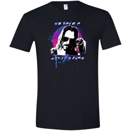 T-Shirts Black / X-Small City to Burn Cyberpunk 2077 Men's Semi-Fitted Softstyle