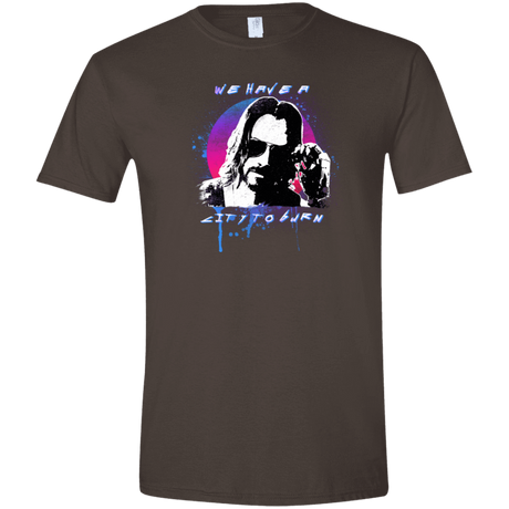 T-Shirts Dark Chocolate / S City to Burn Cyberpunk 2077 Men's Semi-Fitted Softstyle