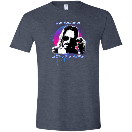 T-Shirts Heather Navy / S City to Burn Cyberpunk 2077 Men's Semi-Fitted Softstyle