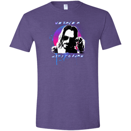T-Shirts Heather Purple / S City to Burn Cyberpunk 2077 Men's Semi-Fitted Softstyle