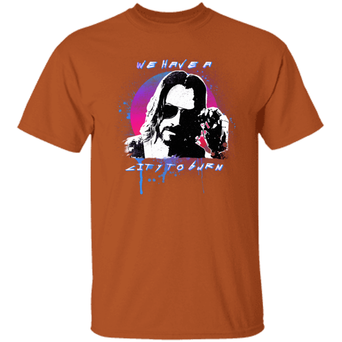 T-Shirts Texas Orange / S City to Burn Cyberpunk 2077 T-Shirt