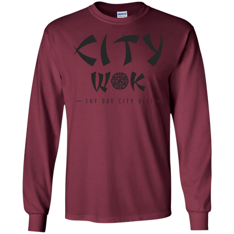 T-Shirts Maroon / S City Wok Men's Long Sleeve T-Shirt